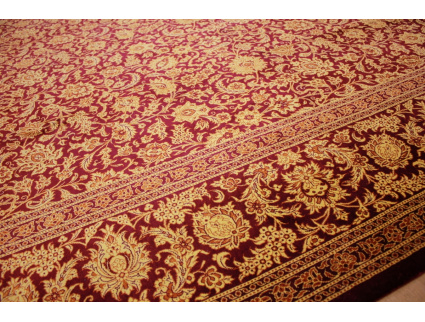 Persian carpet Qum pure Silk 294x196 cm Gold-Red