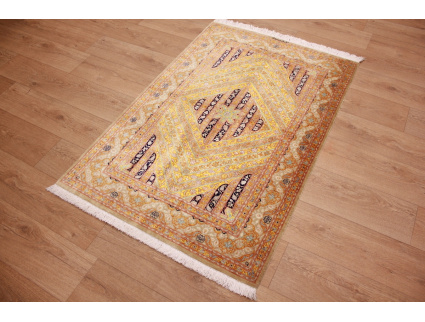 Persian carpet Qum pure Silk 147x98 cm Gold