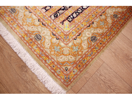 Persian carpet Qum pure Silk 147x98 cm Gold