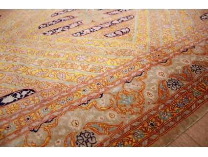 Persian carpet Qum pure Silk 147x98 cm Gold