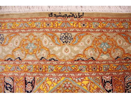 Persian carpet Qum pure Silk 147x98 cm Gold