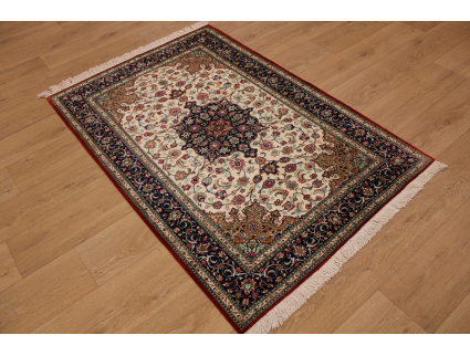 Seidenteppich Ghom 158x108 cm Beige