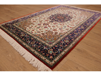 Persian Qum pure Silk rug 158x108 cm Beige