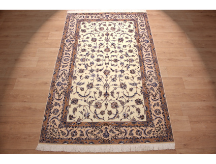 Perser Teppich "Nain" 6la mit Seide 250x157 cm Beige