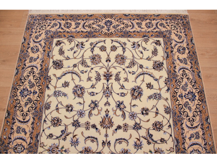 Perser Teppich "Nain" 6la mit Seide 250x157 cm Beige