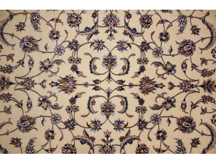 Persian carpet "Nain" 6la with silk 250x157 cm Beige