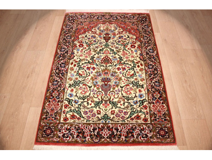 Persian carpet Qum pure Silk 156x102 cm Beige