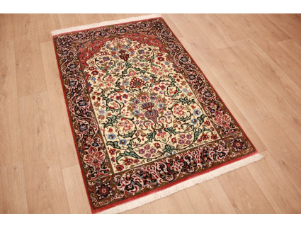 Persian carpet Qum pure Silk 156x102 cm Beige