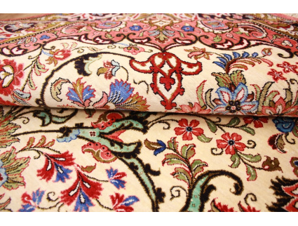 Persian carpet Qum pure Silk 156x102 cm Beige