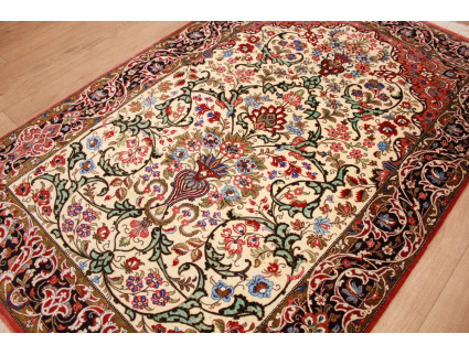 Persian carpet Qum pure Silk 156x102 cm Beige