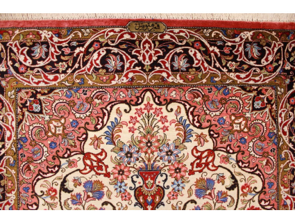 Persian carpet Qum pure Silk 156x102 cm Beige