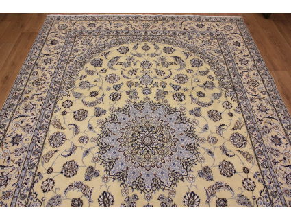 Persian carpet "Nain" with Silk 360x240 cm Beige