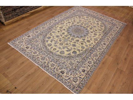 Persian carpet "Nain" with Silk 360x240 cm Beige