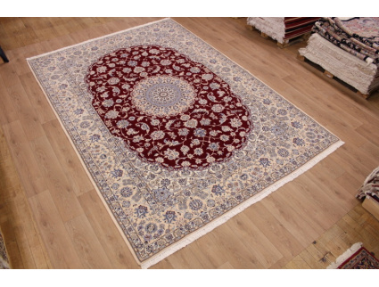 Persian carpet Nain with Silk 365x250 cm Red