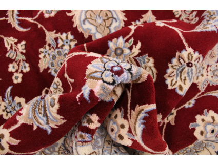 Persian carpet Nain with Silk 365x250 cm Red