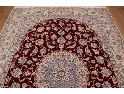 Persian carpet Nain with Silk 365x250 cm Red