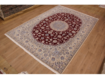 Persian carpet Nain with Silk 365x250 cm Red