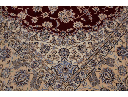 Persian carpet Nain with Silk 365x250 cm Red