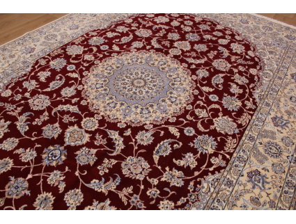 Persian carpet Nain with Silk 365x250 cm Red