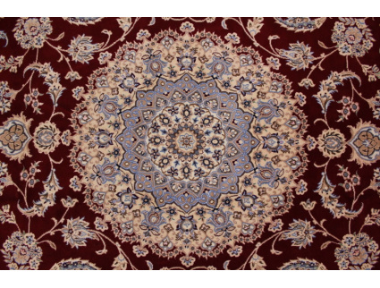 Persian carpet Nain with Silk 365x250 cm Red