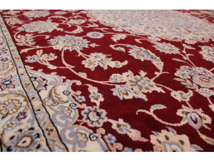 Persian carpet Nain with Silk 365x250 cm Red