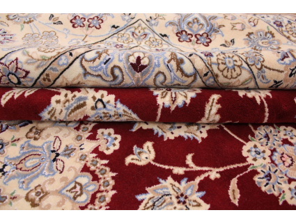 Persian carpet Nain with Silk 365x250 cm Red