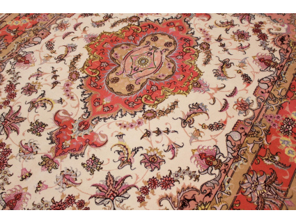 Persian carpet Tabriz with Silk 205x154 cm Beige