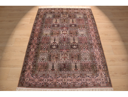 Hand-knotted Oriental carpet "China" pure silk 186x127 cm