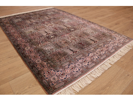 Hand-knotted Oriental carpet "China" pure silk 186x127 cm