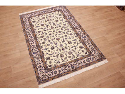 Perser Teppich Nain 6la mit Seide 245x160 cm Beige