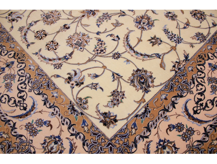 Persian carpet Nain 6la with silk 245x160 cm Beige