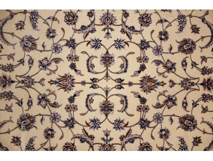 Persian carpet Nain 6la with silk 245x160 cm Beige