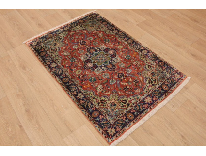 Old Persian silk carpet Qum 142x95 cm Red