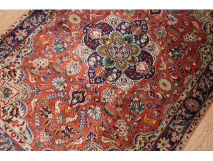 Old Persian silk carpet Qum 142x95 cm Red