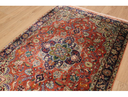 Old Persian silk carpet Qum 142x95 cm Red