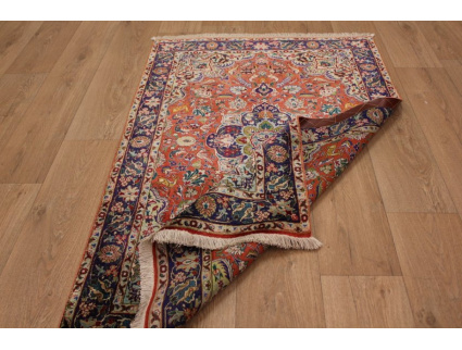 Old Persian silk carpet Qum 142x95 cm Red