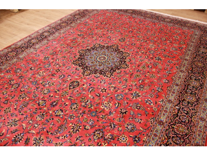 Persian carpet "Kashan" pure wool 425x300 cm Red