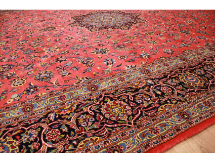 Persian carpet "Kashan" pure wool 425x300 cm Red