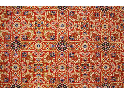 Fine Persian carpet "Ghom" Wool 207x135 cm Red