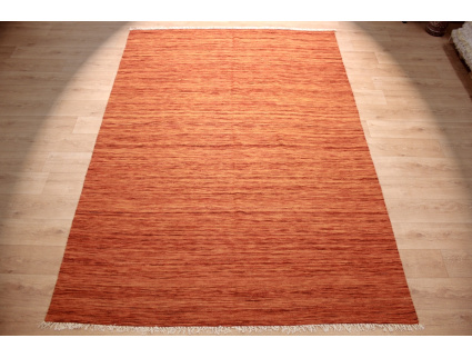 Orientteppich Kelim Wollteppich 300x200 cm Orange