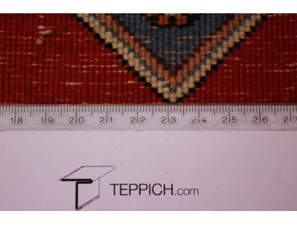 Perser Teppich Ghom Wollteppich 132x75 cm Rot