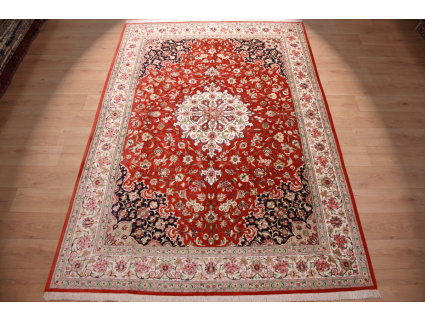 Pure Silk persian carpet Ghom 295x200 cm Red