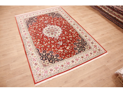 Pure Silk persian carpet Ghom 295x200 cm Red