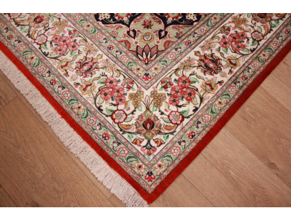 Pure Silk persian carpet Ghom 295x200 cm Red