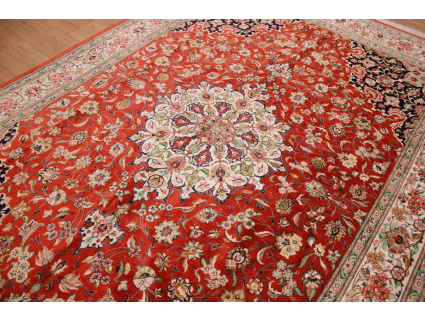 Pure Silk persian carpet Ghom 295x200 cm Red