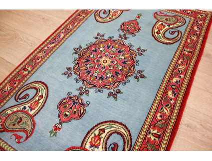 Persian carpet "Ghom" virgin wool 125x78 cm Blue