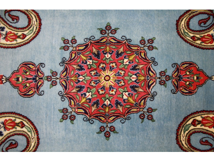 Persian carpet "Ghom" virgin wool 125x78 cm Blue