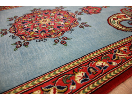 Persian carpet "Ghom" virgin wool 125x78 cm Blue