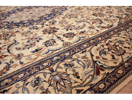 Perserteppich "Nain" 6la mit Seide 336x220 cm Beige