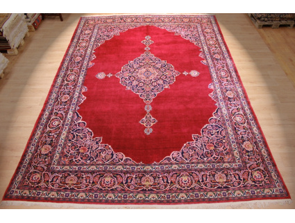 Persian carpet "Kashan" pure wool 452x306 cm Red